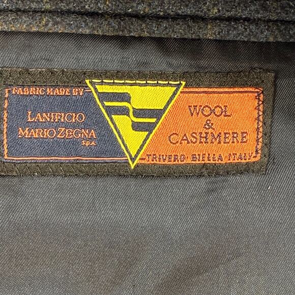 Pronto Uomo Wool 2 Button Windowpane Plaid Blazer Men Sz 46 Short Sport Ventless - Picture 8 of 12